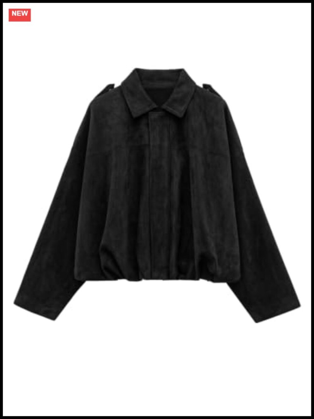 Faux Suede Cropped Bomber Jacket Women Zip Up Oversized Casual Fall